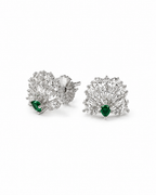 Emerald Mayura Crystal Stud Earrings