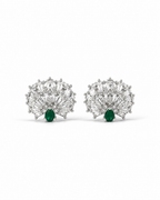 Emerald Mayura Crystal Stud Earrings