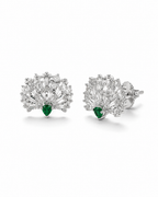 Emerald Mayura Crystal Stud Earrings